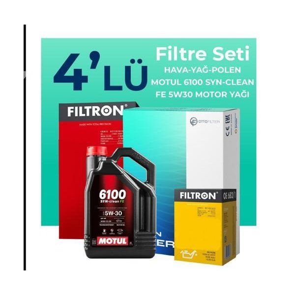 Filtron Fiat Linea 1.3 Dizel Motul Motor Yağlı Euro 4 2007-2017 4'lü Filtre Bakım Seti