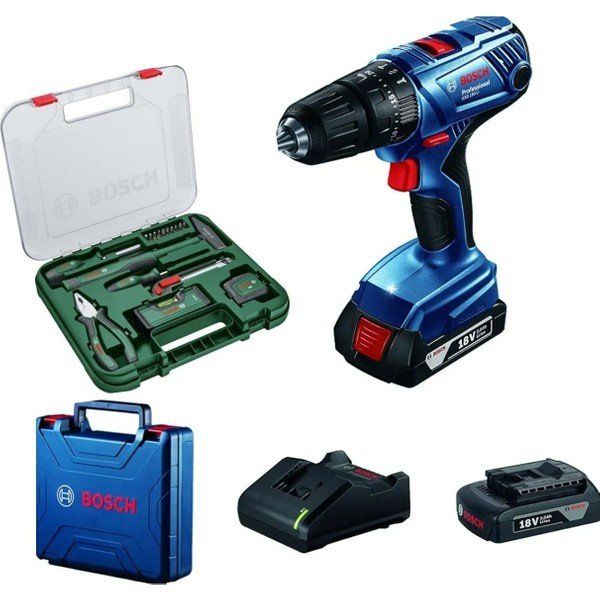 Bosch GSB 180 LI Darbeli Şarjlı Matkap Vidalama+17 Parça El Aleti Seti