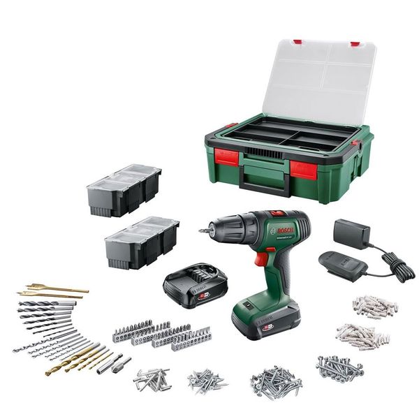 Bosch UniversalDrill 18 2x1.5 Ah Akülü 241 Parça Set Vidalama Makinesi