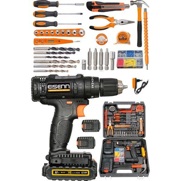 Tekno Trust Germany Rainn 88 VF 12 Ah Darbeli Metal Şanzıman Akülü Vidalama 100 Parça Matkap