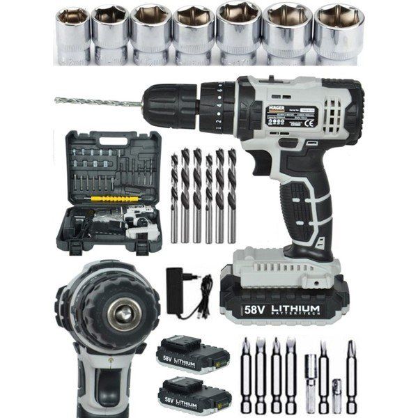 Tekno Trust Germany Thechnology 58 W 8 Ah Li-Ion Akülü Vidalama Darbeli Şarjlı Matkap+Özel Set