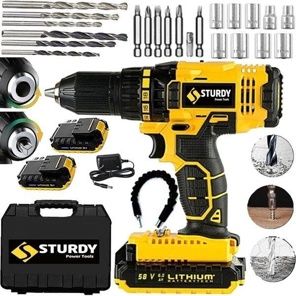 Tekno Trust Li-Ion Torks 58 V 10 Ah Çelik Şanzuman Çift Akülü Darbeli Şarjlı Matkap Vidalama