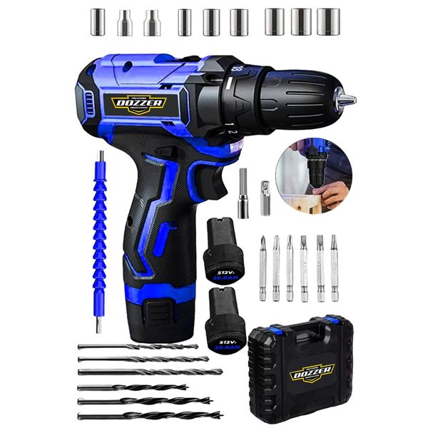 Dozzer Blu-X Seri 258 V 12 Ah 27 Parça Motor Koruma Çelik Şanzuman 2 Akülü Vidalama Şarjlı Matkap