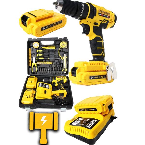 Bulldozer Maximum Set 36 Parça Darbeli Akülü Vidalama Şarjlı Matkap