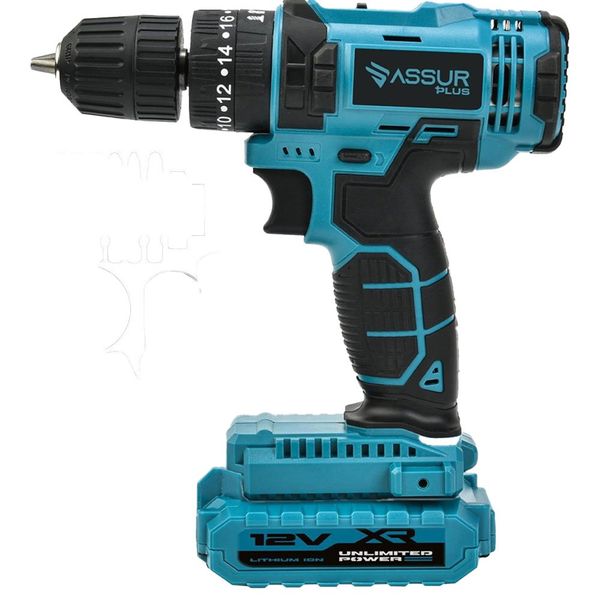 Assur Plus 12 V 1.5 Ah Çift Akülü 24 Parça Vidalama Şarjlı Matkap