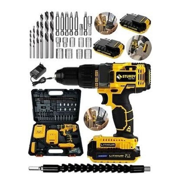 Sturdy Rotary Seri 92VF 10 AAH Metal Şanzuman Şarjlı 27 Parça Çift Akülü Matkap
