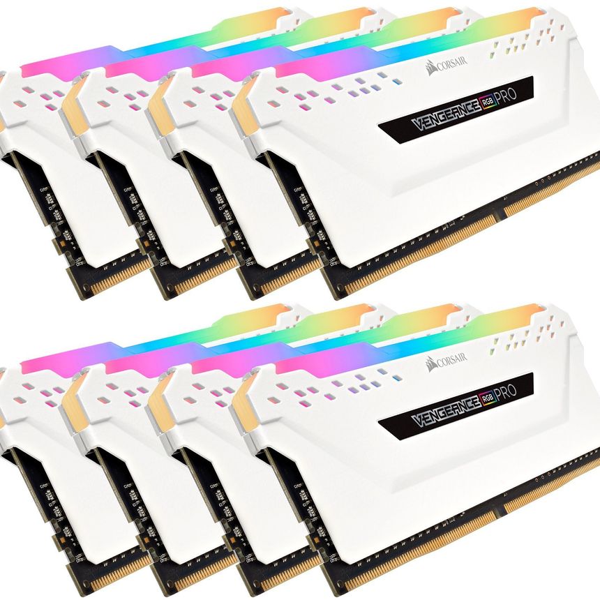 Corsair Vengeance RGB Pro CMW128GX4M8C3200C16W 128GB 8x16GB DDR4 3200 MHz RAM Bellek