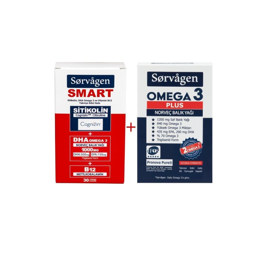 Sorvagen Smart Sitikolin Dha Omega 3 Norveç Balık Yağı Ve B12 30 Kapsül Takviye Edici Gıda