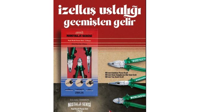 İzeltaş 13000005314 3 Parça Yeşil Kraft Nostalji Pense Seti Fiyatları