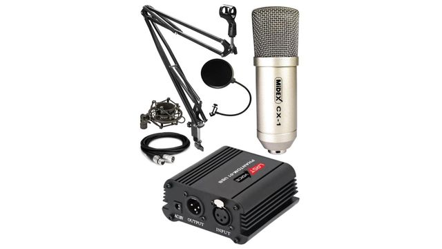Midex CX1 Condenser Mikrofon Phantom + Stand + Filtre Set