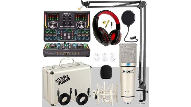 Midex Gmx-1 Titanium Set Efektli Ses Kartı Mikrofon Kulaklık Stand