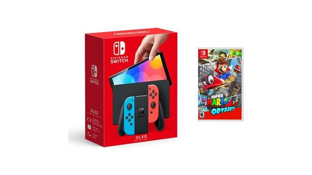 Nintendo Switch OLED Kırmızı Mavi Oyun Konsolu + Super Mario