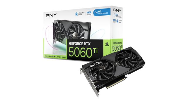 PNY GeForce RTX 5060 Ti Dual Fan OC VCG5060T16DFXPB1-O 16GB GDDR7