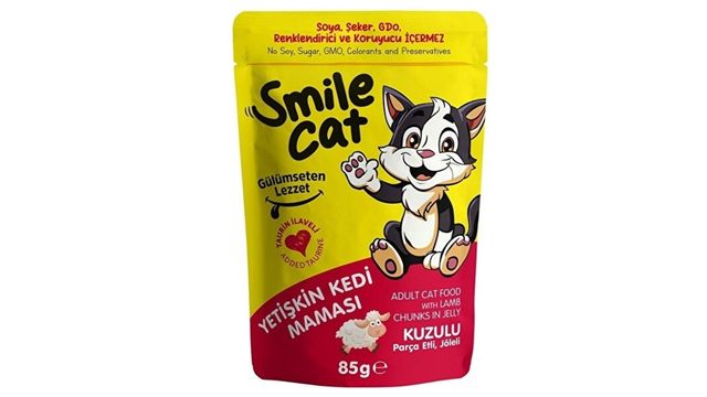 SMİLE CAT YETİŞKİN KEDİ MAMASI KUZULU PARÇA ETLİ JÖLELİ 85GR