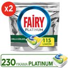 Fairy Platinum Limon Kokulu 2x115 Adet Bulaşık Makinesi Deterjanı