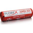 Florex Tıbbi Atık Baskılı Jumbo Boy Çöp Torbası 10 Adet Kırmızı 80 x 110 cm