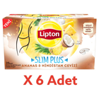 Lipton 20 li X 6 Adet Slım Plus Ananas Ve Hindistan Cevizi Bitki Çayı 