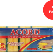 Acord 6x5'li Oluklu Bulaşık Süngeri
