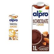 Alpro 1 lt Profesyonel Badem Bitki Bazlı İçecek + 1 lt Badem Bitter Çikolata İçeceği