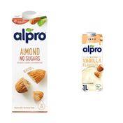 Alpro 1 lt Şekersiz Badem Bitki Bazlı İçecek + 1 lt Badem Vanilya Bitki Bazlı İçecek
