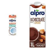 Alpro 1 lt Şekersiz Hindistan Cevizi Bitki Bazlı İçecek + 1 lt Badem Bitter Çikolata İçeceği