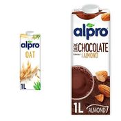 Alpro 1 lt Yulaf Bitki Bazlı İçecek + 1 lt Badem Bitter Çikolata İçeceği