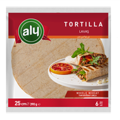 Aly Tortilla Tam Buğday 25 cm 6'lı 390 gr Lavaş