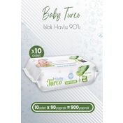 Baby Turco 10x90'lı Aloe Vera Kapaklı Islak Mendil