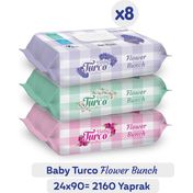 Baby Turco 24x90'lı Flower Bunch Islak Havlu