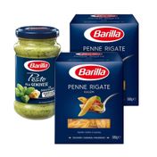 Barilla Penne Rigate Kalem Makarna 500 gr 2'li + Pesto Fesleğen Makarna Sos 190 GR
