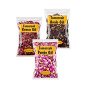 Bazaar 4 3x50 gr Kırmızı Pembe Bordo Tomurcuk Gül Kurusu Çayı
