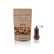 Bazaar 4 740 gr Karışık Mix Tane Biber + Osmanlı Motifli Metal Değirmen