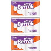 Berrak 3x16 Rulo Ultra Çift Katlı Tuvalet Kağıdı