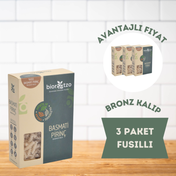 Biorootzo 3x200 gr Artizan Bronz Kalıp Glütensiz Vegan Basmati Pirinç Fusilli