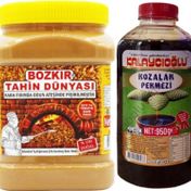 Bozkır Tahin Merkezi 935 gr Kepeksiz Çifte Kavrulmuş Tahin + 950 gr Kozalak Pekmezi