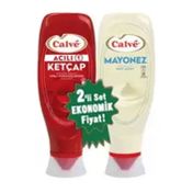 Calve Acılı Ketçap 600 gr + Light Mayonez 540 gr 2 Adet Sos