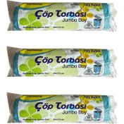 Canhome 10 Adetlik 3 Rulo Jumbo Boy Mavi 210 gr 80x110 cm 80 lt Çöp Torbası Poşeti