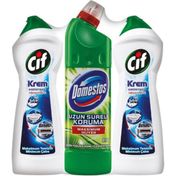 Cif Amonyaklı 2x500 ml + Domestos Dağ Esintisi 750 ml Çamaşır Suyu