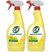 Cif Yüzey Temizleyici Sprey Krem 2x750 ml Limon Ultra Yağ Çözücü
