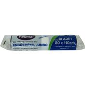 Çöp Torbası Jumbo Boy 80x110 cm 500 gr   Siyah Rulo 10 Adet