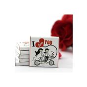 Dark Brown 48 Adet I Love You Yazılı Sevgili İçin Sütlü ve Bitter Madlen Çikolata