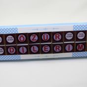 Dark Brown Chocolates & Confections 36 Adet Özür Dilerim Yazılı Bitter ve Sütlü Madlen Çikolata