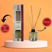 De Parfum 120 ml Amber Kokulu Dekoratif Bambu Çubuklu Oda Kokusu