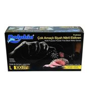 Dolphin 100 Adet Pudrasız L Siyah Lateks Eldiven