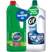 Domestos Dağ Esintisi 2 kg Ultra Çamaşır Suyu  + Amonyaklı 1500 ml Cif Krem