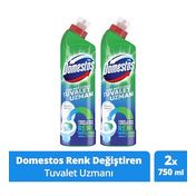 Domestos Renk Değiştiren Tuvalet Uzmanı Kireç Çözücü 750 ml x 2 Adet Tuvalet Temizleyici