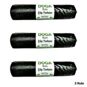 Ecoplast 300 gr 75x90 cm 10 Adetlik 3 Rulo Battal Boy Siyah Çöp Torbası Poşeti