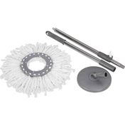 Elmop Döner Başlıklı Yedek Mop Seti + Mikrofiber Mop + Teleskobik Sap