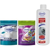 Ersağ 1 kg Renkli Çamaşır Yıkama Tozu + 1 kg Beyaz Çamaşır Yıkama Tozu + 1000 ml Aktif Çamaşır Deterjanı