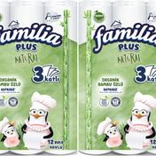 Familia Kağıt Havlu Natural 2x12 Adet Organik Bambu Özlü  Tuvalet Kağıdı